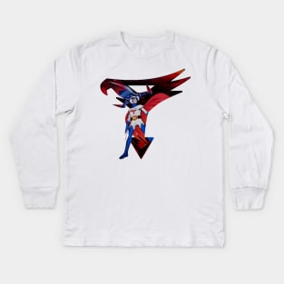 Gatchaman's iconic 3D space logo 3 version Kids Long Sleeve T-Shirt